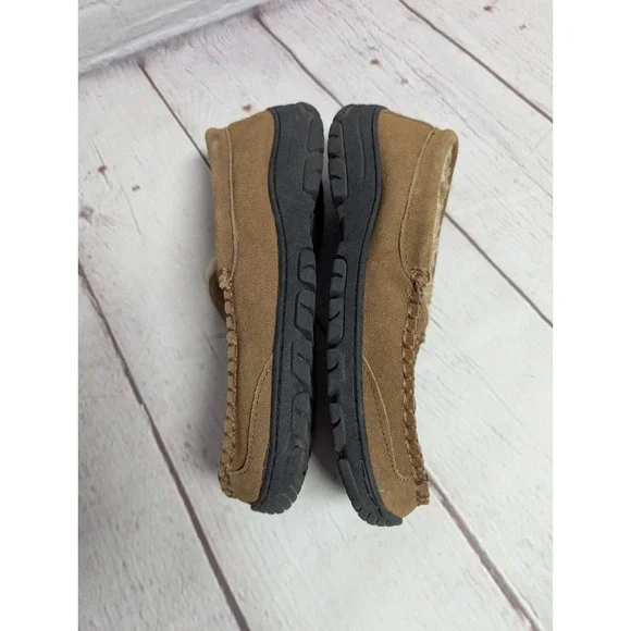 Staheekum Mens Moccasins Slipper Shoes Suede Leather Sheepskin Lined Size 8 EUC - Picture 5 of 9